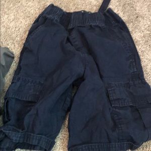 Place blue khaki shorts